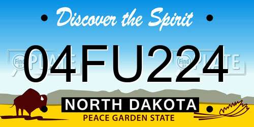 04FU224 North Dakota License Plate
