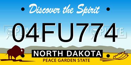 04FU774 North Dakota License Plate