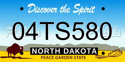 04TS580 North Dakota License Plate