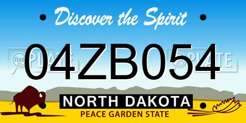 04ZB054 North Dakota License Plate