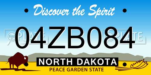 04ZB084 North Dakota License Plate