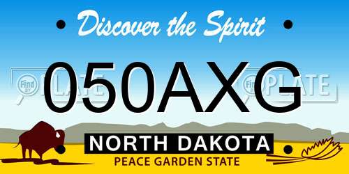 050AXG North Dakota License Plate