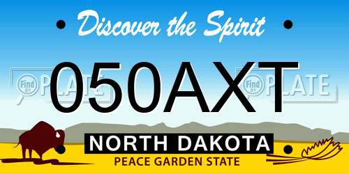 050AXT North Dakota License Plate