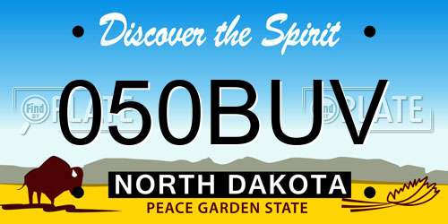 050BUV North Dakota License Plate