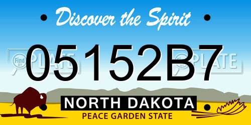 05152B7 North Dakota License Plate