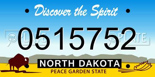 0515752 North Dakota License Plate