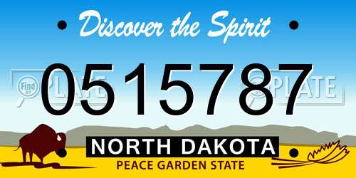 0515787 North Dakota License Plate