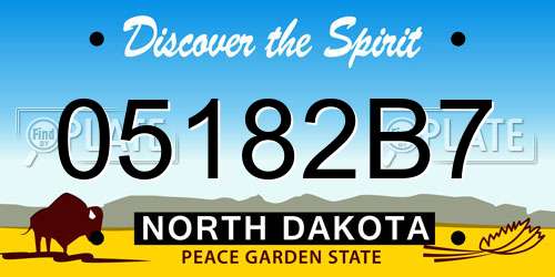 05182B7 North Dakota License Plate