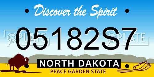 05182S7 North Dakota License Plate