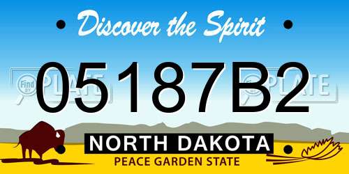 05187B2 North Dakota License Plate