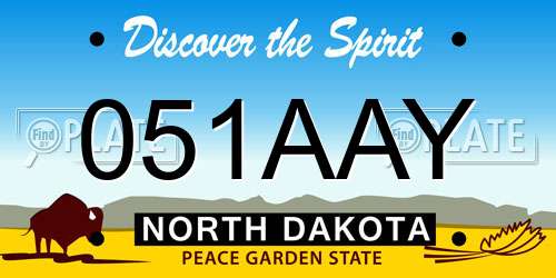 051AAY North Dakota License Plate