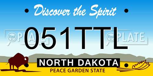 051TTL North Dakota License Plate