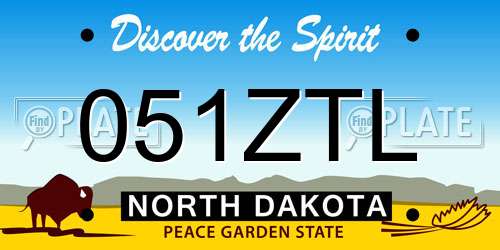 051ZTL North Dakota License Plate