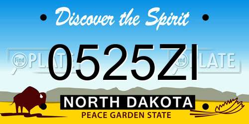 0525ZI North Dakota License Plate