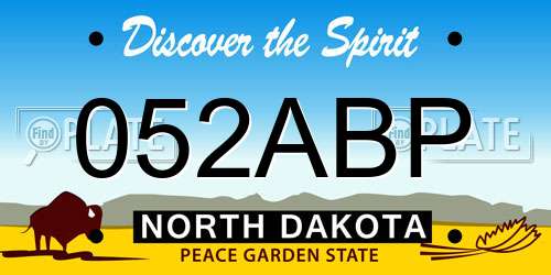 052ABP North Dakota License Plate
