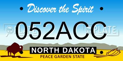 052ACC North Dakota License Plate