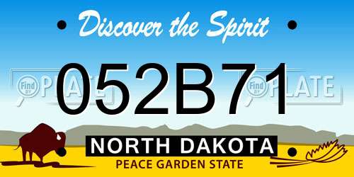 052B71 North Dakota License Plate