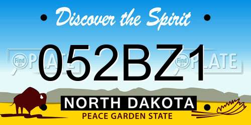 052BZ1 North Dakota License Plate