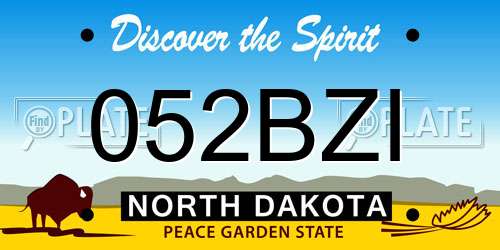 052BZI North Dakota License Plate