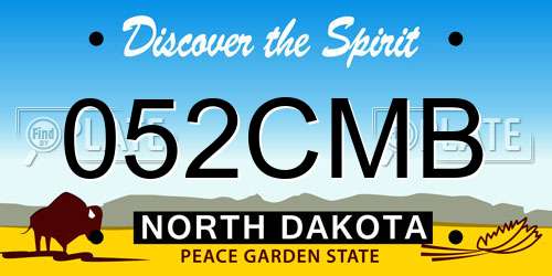 052CMB North Dakota License Plate