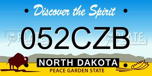 052CZB North Dakota License Plate