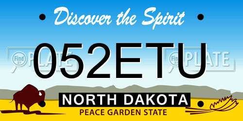 052ETU North Dakota License Plate