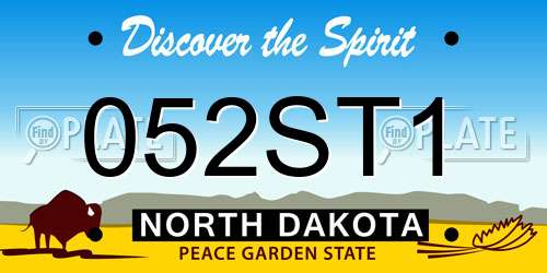 052ST1 North Dakota License Plate