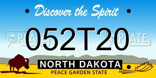 052T20 North Dakota License Plate