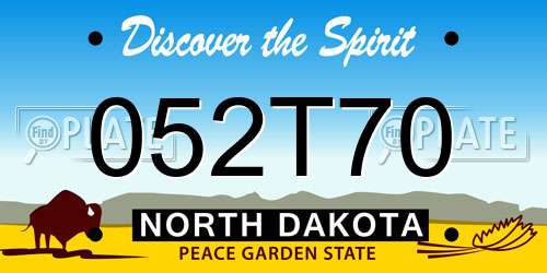 052T70 North Dakota License Plate