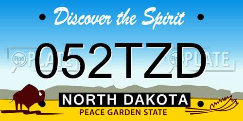 052TZD North Dakota License Plate