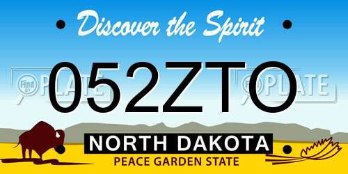 052ZTO North Dakota License Plate