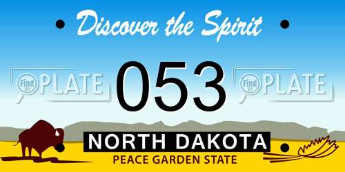 053 North Dakota License Plate
