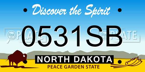 0531SB North Dakota License Plate