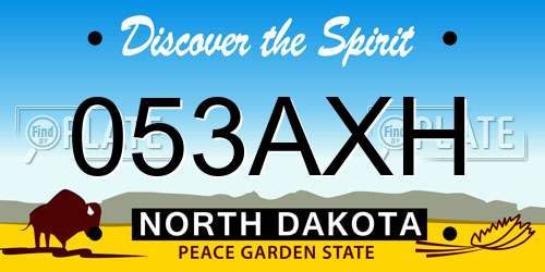053AXH North Dakota License Plate
