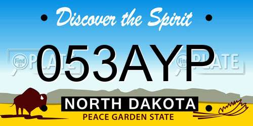 053AYP North Dakota License Plate