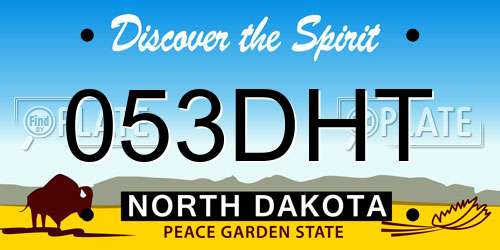053DHT North Dakota License Plate