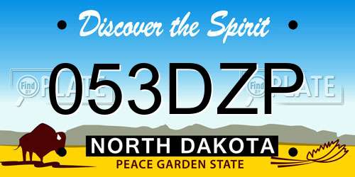 053DZP North Dakota License Plate