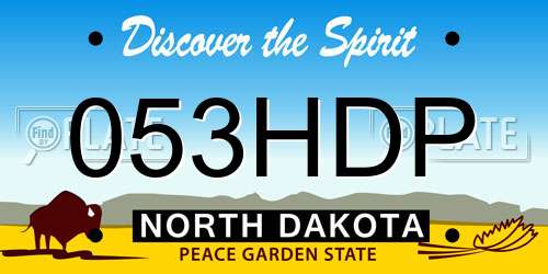 053HDP North Dakota License Plate