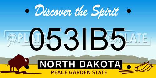 053IB5 North Dakota License Plate