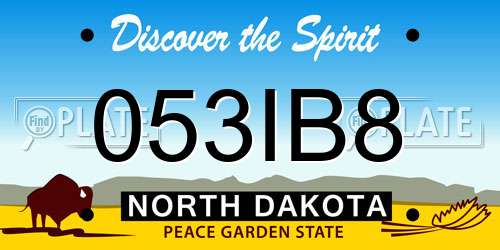 053IB8 North Dakota License Plate
