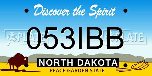 053IBB North Dakota License Plate