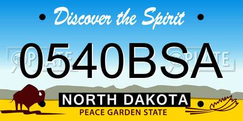 0540BSA North Dakota License Plate