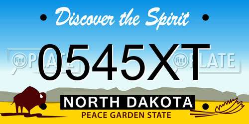 0545XT North Dakota License Plate