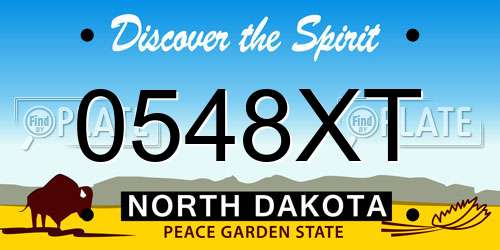 0548XT North Dakota License Plate