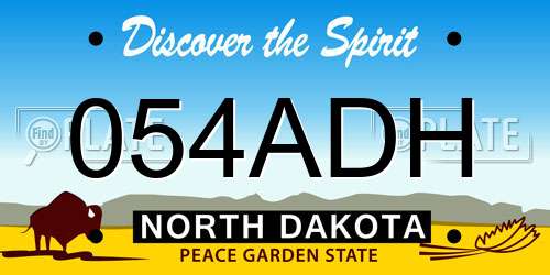 054ADH North Dakota License Plate