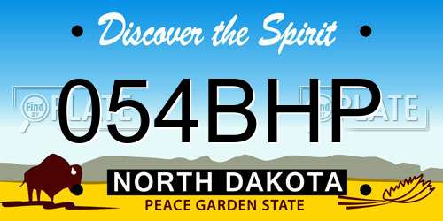 054BHP North Dakota License Plate