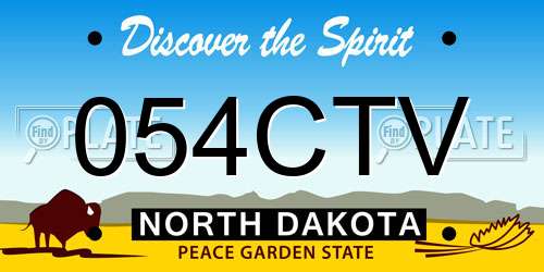 054CTV North Dakota License Plate