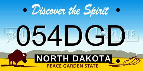 054DGD North Dakota License Plate