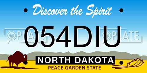 054DIU North Dakota License Plate