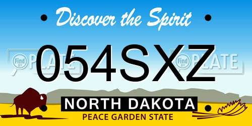 054SXZ North Dakota License Plate